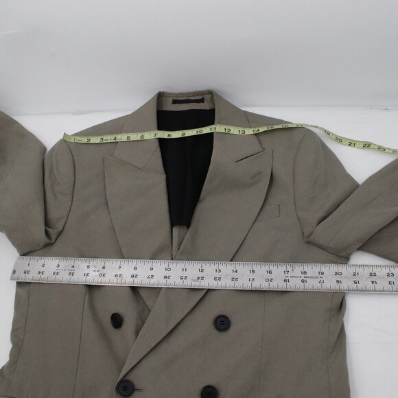 All Saints Blazer Mens 36 Ren Double Breasted Six Button Wool Blend peak lapel - Picture 8 of 14